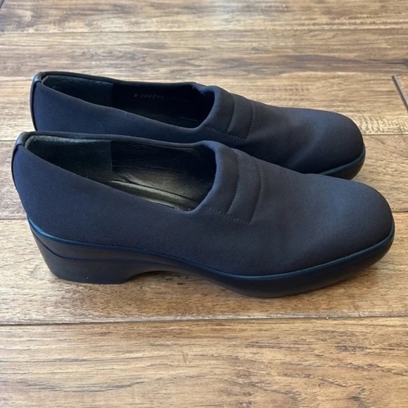 Stuart Weitzman Brown Stretch Nylon Loafers Platform Women's Size 8.5 - Picture 1 of 12